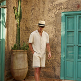 Bottega Tile Cotton Short (Cream/Green)