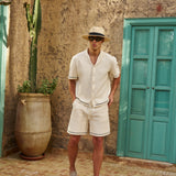 Bottega Tile Cotton Short (Cream/Green)