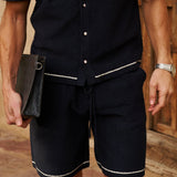 Bottega Tile Cotton Short (Navy/White)