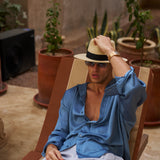 Flow Satin Shirt (Sky Blue)