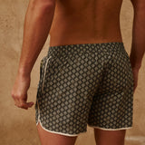 The Benjamins Retro Swim Shorts (Olive Meridian)