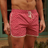 The Benjamins Retro Swim Shorts (Red Meridian)