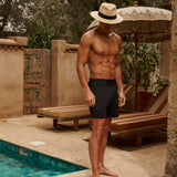 Pinnacle Tailored Black Swim Shorts with Black Hardware LIMITED EDITION