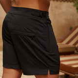 Pinnacle Tailored Black Swim Shorts with Black Hardware LIMITED EDITION