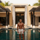 Ripley 2.0 Tailored White with Brown Trim Swim Shorts