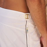 Ripley 2.0 Tailored White with Brown Trim Swim Shorts