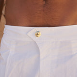Ripley 2.0 Tailored White with Brown Trim Swim Shorts