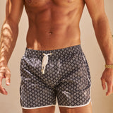 The Benjamins Retro Swim Shorts (Black Meridian)