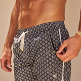 The Benjamins Retro Swim Shorts (Black Meridian)