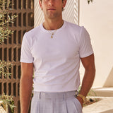 Luxe Mercerised Cotton Tee (White)