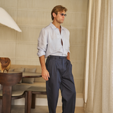Cabo Linen Shirt (Baby Blue)